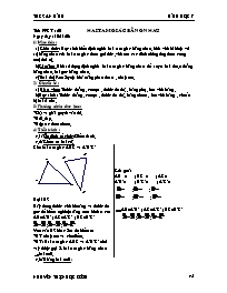 Giáo án Hình học Lớp 7 - Tiết 20: Hai tam giác bằng nhau - Nguyễn Thị Ngọc Diễm
