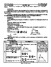 Giáo án Hình học Lớp 8 - Tiết 37: Định lý đảo và hệ quả của định lý Talet - Huỳnh Văn Rỗ