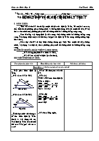 Giáo án Hình học Lớp 8 - Tiết 38: Định lý đảo và hệ quả của định lý Talet - Ngô Thanh Hữu