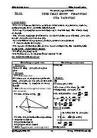 Giáo án Hình học Lớp 8 - Tiết 40: Tính chất đường phân giác của tam giác - Nguyễn Văn Tú