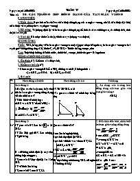 Giáo án Hình học Lớp 8 - Tiết 48: Các trường hợp đồng dạng của tam giác vuông (Bản 4 cột)