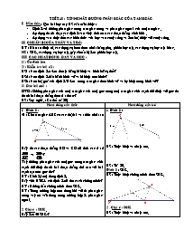 Giáo án môn Hình học 8 - Tiết 40: Tính chất đường phân giác của tam giác (Bản mới)