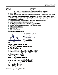 Giáo án môn Hình học 8 - Tiết 42, Bài 4: Khái niệm hai tam giác đồng dạng - Nguyễn Văn Lợi