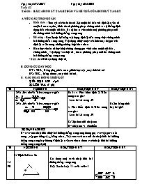Giáo án môn Hình học Khối 8 - Tiết 38: Định lý đảo và hệ quả của định lý Talet (Bản 4 cột)