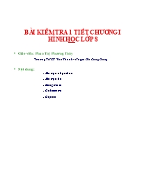 Đê kiểm tra 1 tiết môn Hình học Lớp 8 - Chương I - Trường THCS Tân Thành