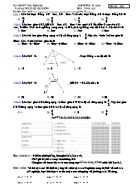 Đề kiểm tra 15 phút môn Hình học Lớp 8 - Trường THCS Lê Quý Đôn