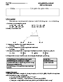 Đề kiểm tra 45 phút Hình học 8
