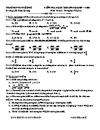 Đề kiểm tra học kỳ II môn Toán Lớp 8 - Nguyễn