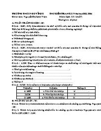 Đề thi kiểm tra học kỳ I môn Lịch sử Khối 7 - Nguyễn Thị Linh Viên (Có đáp án)