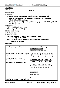 Giáo án Đại số Lớp 8 - Tuần 15 - Hoàng Văn Tu