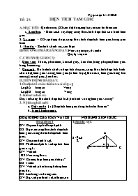 Giáo án Hình học 8 - Tiết 29: Diện tích tam giác (Bản 2 cột)