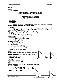 Giáo án Hình học Khối 8 - Tiết 48: Các trường hợp đồng dạng của tam giác vuông - Huỳnh Thị Diệu