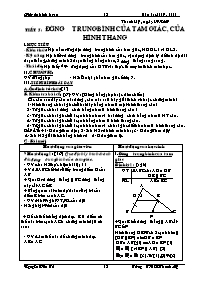 Giáo án Hình học Khối 8 - Tiết 5: Đường trung bình của tam giác, của hình thang - Nguyễn Văn Tú