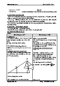 Giáo án Hình học Khối 8 - Tiết 50: Ứng dụng thực tế của tam giác đồng dạng - Nguyễn Văn Tú