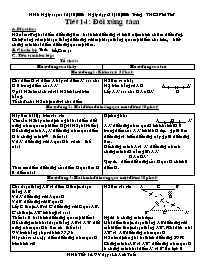 Giáo án Hình học Lớp 8 - Tiết 14: Đối xứng tâ