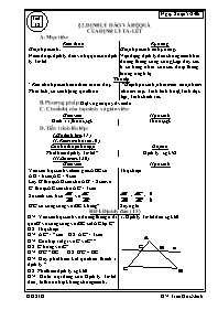 Giáo án Hình học Lớp 8 - Tiết 38: Định lý đảo và hệ quả của định lý Talet - Trần Đức Minh