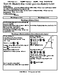 Giáo án Hình học Lớp 8 - Tiết 38: Định lý đảo và hệ quả của định lý Talet - Lê Anh Tuấn