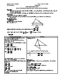 Giáo án Hình học Lớp 8 - Tiết 40: Tính chất đường phân giác của tam giác - Trần Văn Diễm