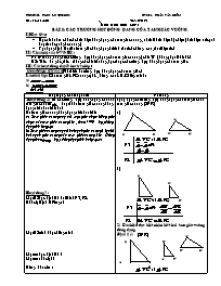 Giáo án Hình học Lớp 8 - Tiết 48: Các trường hợp đồng dạng của tam giác vuông - Trần Văn Diễm