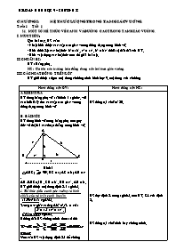 Giáo án Hình hoc Lớp 9 - Chương I: Hệ thức lượng trong tam giác vuông - Nguyễn Văn Hồng