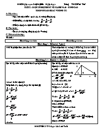 Giáo án Hình học Lớp 9 - Tiết 2: Một số hệ thức về cạnh về cạnh và đường cao trong tam giác vuông (Tiết 2) - Lê Anh Tuấn
