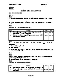 Giáo án môn Hình học 7 - Tiết 47: Kiểm tra chương II