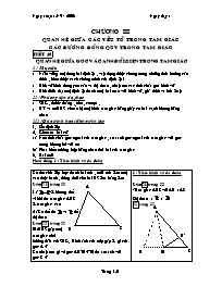 Giáo án môn Hình học 7 - Tiết 48: Quan hệ giữa góc và cạnh đối diện trong tam giác