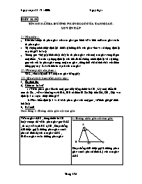 Giáo án môn Hình học 7 - Tiết 58+59: Tính chất ba đường phân giác của tam giác. Luyện tập
