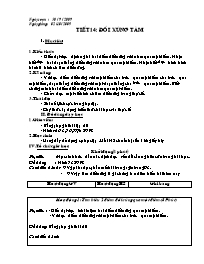 Giáo án môn Hình học Khối 8 - Tiết 14: Đối xứng tâm (Bản 3 cột)