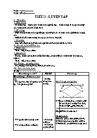 Giáo án môn Hình học Khối 8 - Tiết 21: Luyện 