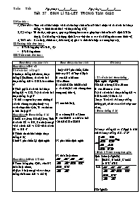 Giáo án môn Hình học Khối 8 - Tiết 37: Định l