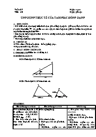 Giáo án môn Hình học Khối 8 - Tiết 50: Ứng dụng thực tế của tam giác đồng dạng (Bản đẹp)