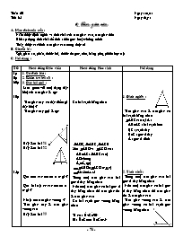 Giáo án môn Hình học Lớp 7 - Tiết 35: Tam giác cân (Bản 4 cột)