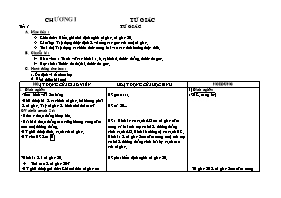 Giáo án môn Hình học Lớp 8 - Chương I: Tứ giá