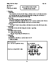 Giáo án Đại số 8 - Tiết 26: Quy đồng mẫu thức nhiều phân thức - Trường THCS Hòa Thạnh