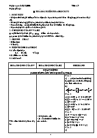 Giáo án Đại số 8 - Tiết 37: Trả bài kiểm tra học kỳ I (Bản chuẩn)