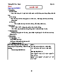 Giáo án Đại số 8 - Tiết 8: Luyện tập - Trường