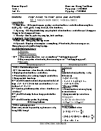 Giáo án Đại số Lớp 8 - Hoàng Văn Chiến