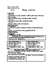 Giáo án Đại số Lớp 8 - Tiết 45: Phương trình 