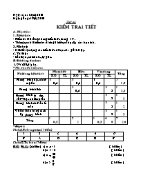 Giáo án Đại số Lớp 8 - Tiết 66: Kiểm tra 1 ti