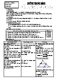 Giáo án Hình học Khối 8 - Tiết 5: Đường trung bình của tam giác, của hình thang (Bản chuẩn)