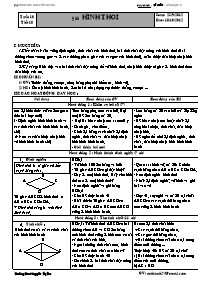 Giáo án Hình học Lớp 8 - Tiết 19: Hình thoi - Trường THCS Nguyễn Thị Thu