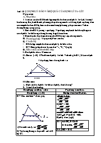 Giáo án Hình học Lớp 8 - Tiết 38, Bài 2: Định lý đảo và hệ quả của đinh lý Talet (Bản đẹp)