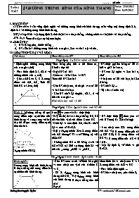 Giáo án Hình học Lớp 8 - Tiết 7: Đường trung 