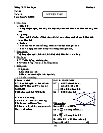 Giáo án môn Hình học 8 - Tiết 20: Luyện tập - Trường THCS Hòa Thạnh