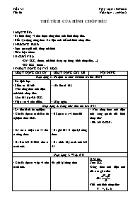 Giáo án môn Hình học Lớp 8 - Tiết 66: Thể tíc