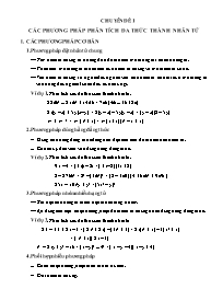 Đề cương ôn tập môn Toán Lớp 8 - Chuyên đề 1: Các phương pháp phân tích đa thức thành nhân tử