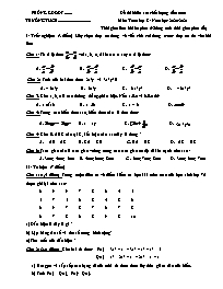 Đề thi khảo sát chất lượng đầu năm môn Toán L