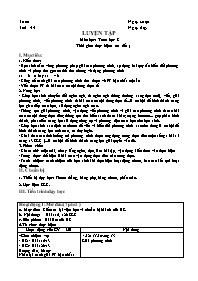 Giáo án Đại số Lớp 8 - Chương 3, Tiết 44: Luy