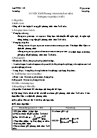 Giáo án Đại số Lớp 8 - Chương 3, Tiết 49: Luy